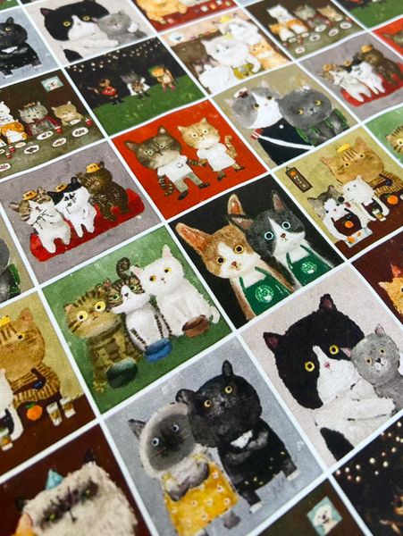 Купон ЗАБАВНЫЕ МИНИ КОШКИ, СЕМЬЯ 11 РЯДОВ, 54x110 cm 2