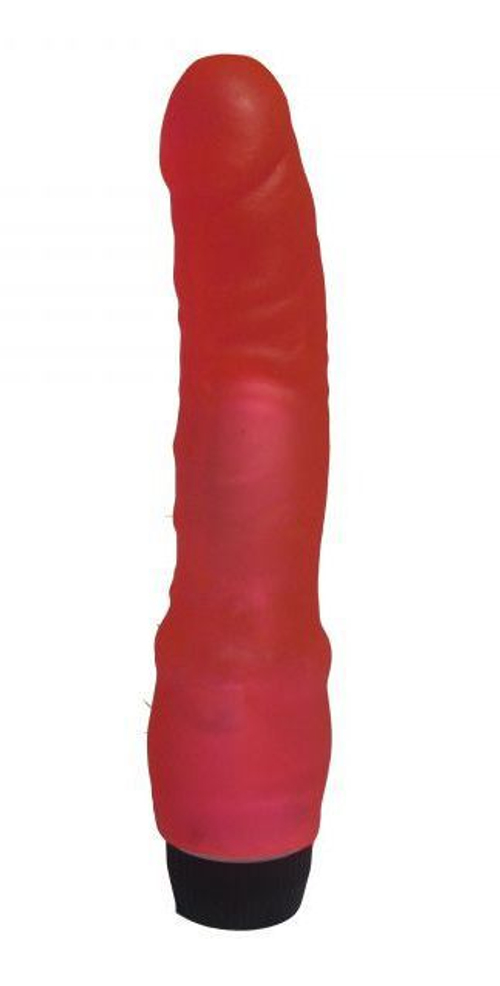 Розовый гелевый вибромассажёр - 19,3 см.