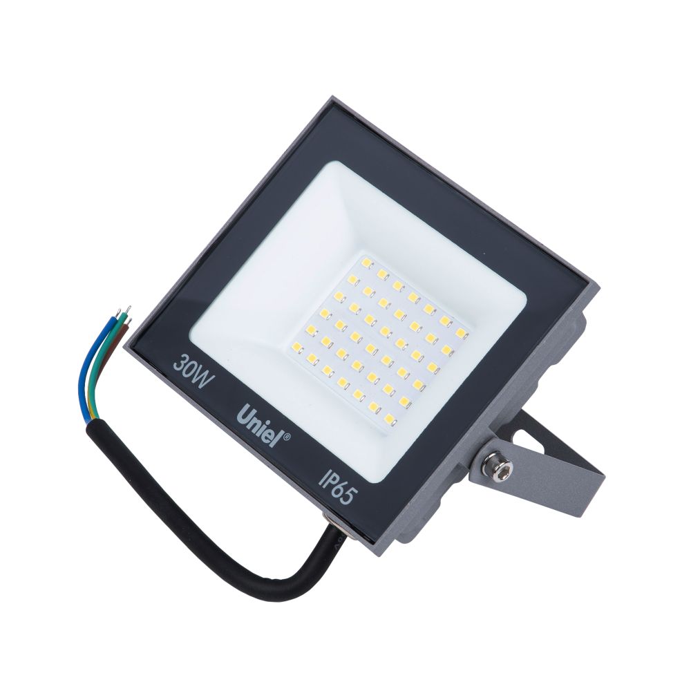 ULF-F23-30W-6500K IP65 160-240V GREY Прожектор светодиодный. Дневной свет 6500K. Корпус серый. TM Uniel