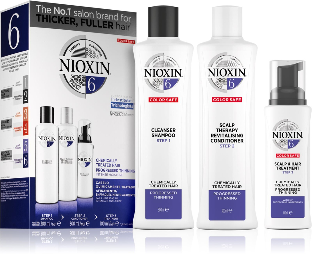 Nioxin System 6 Color Safe Chemically Treated Hair - подарочный набор для редеющих волос /   / GTIN 8005610502175