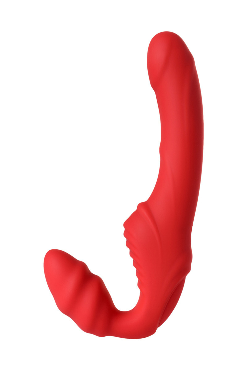 Безремневой страпон Black & Red by TOYFA с вибрацией, силикон, красный, 35 см
