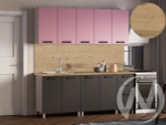 Кухня Кьяра 2.0м (корпус белый/карбон сакура; карбон вулкан) 26мм дуб вотан