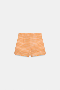 ZARA ШОРТЫ В КЛЕТКУ, ОРАНЖЕВЫЙ