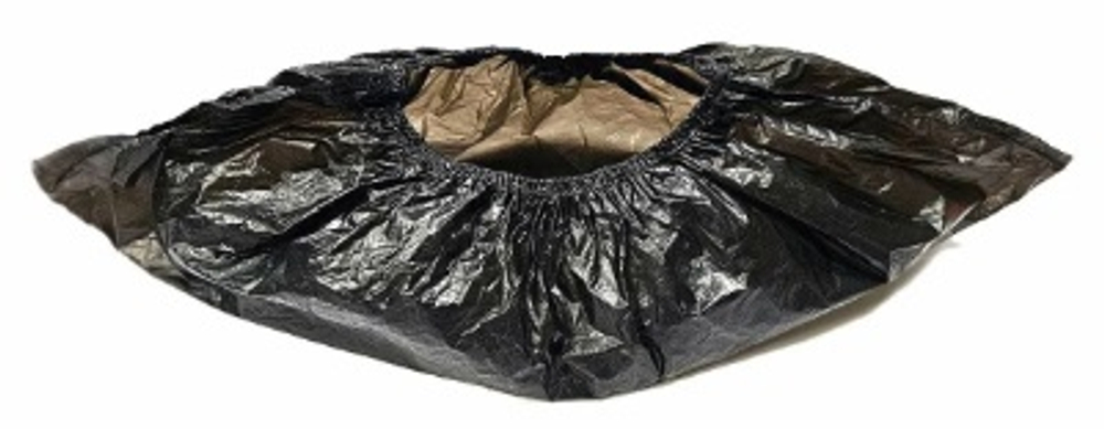 Бахилы чёрные "МАКС" 35мкм 2 резинки (1/1000шт)