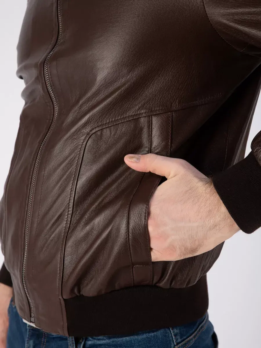 Куртка кожаная из натуральной кожи демисезон