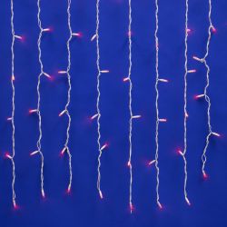 ULD-C2030-240-TWK RED IP67 Занавес светодиодный с эффектом мерцания. 3х2м. Соединяемый. 240 светодиодов. Красный свет. Провод белый. TM Uniel.