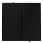 Проходной переключатель встраиваемый VOLTUM S70 двухклавишный 10А, (черный матовый)