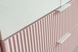 Шкаф двухдверный "Зефир" 120.01,(Белое дерево/пудра розовая (эмаль)