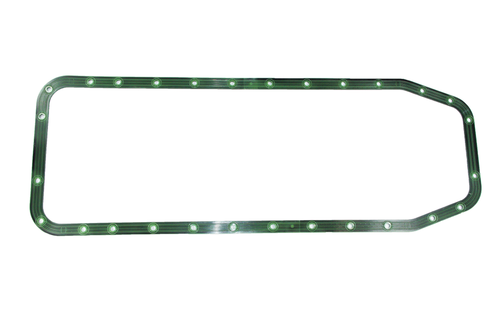 Прокладка поддона маслянного картера КАМАЗ (арт: 1009.031) с армированным каркасом, покрыта силиконом, цельная (ПТП64 г. Балаково)