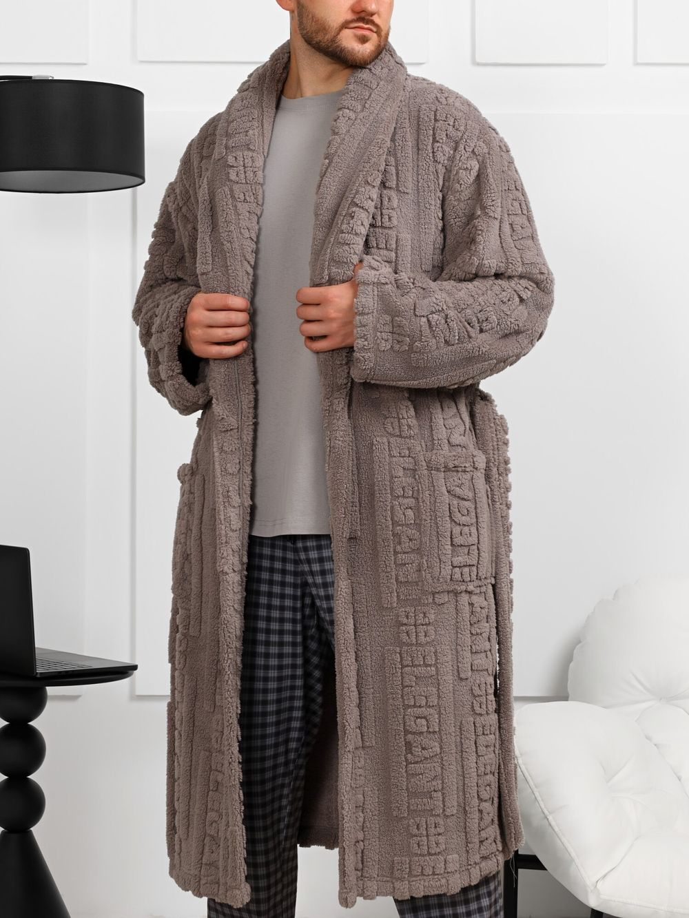 Халат мужской Идеал-3 Виотекс СЕРЫЙ