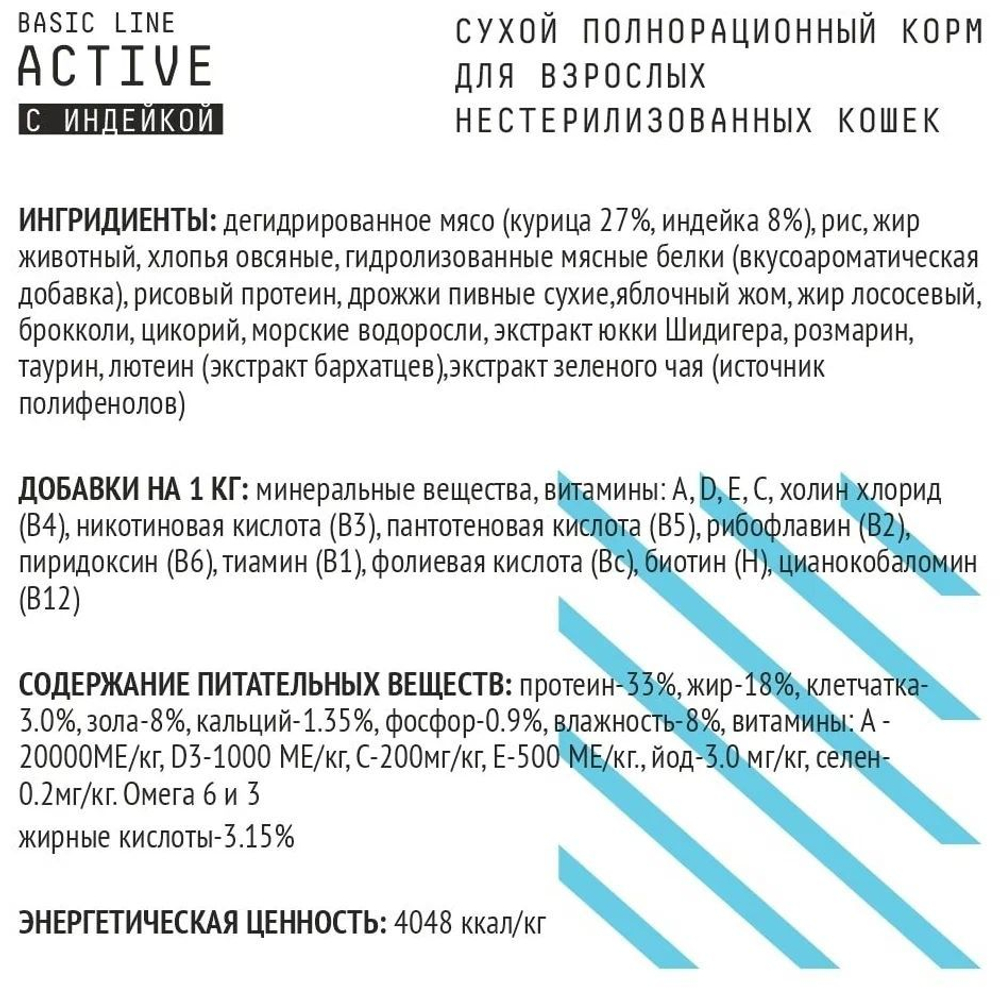 AJO Cat Аctive Сухой полнорационный корм для взрослых кошек, 1,5 кг