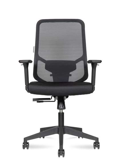 Кресло офисное Норден / Бэст LB / Best LB / черный пластик / черная сетка / черная ткань