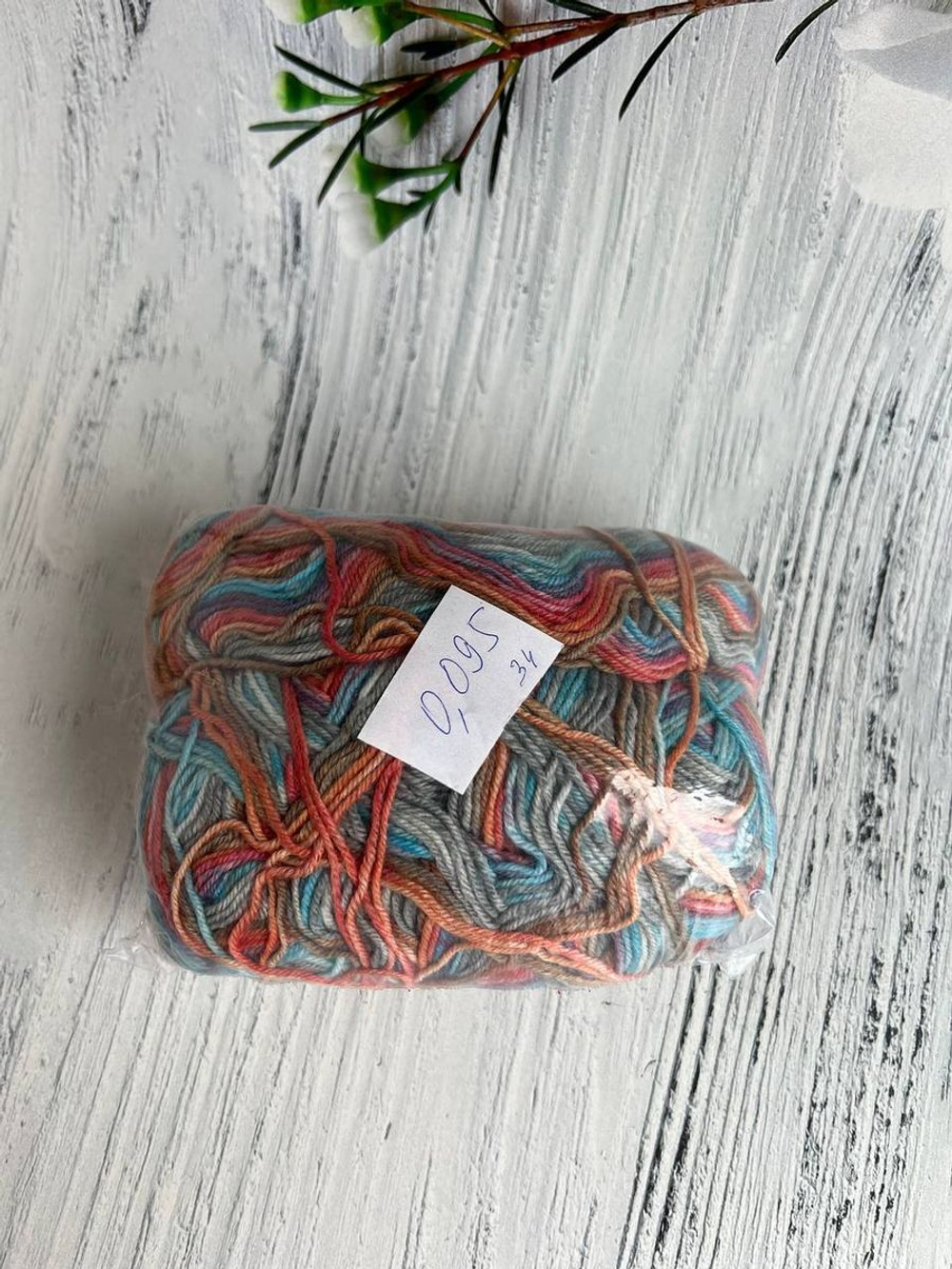 Пряжа носочная Аркобалено радужный микс 95г