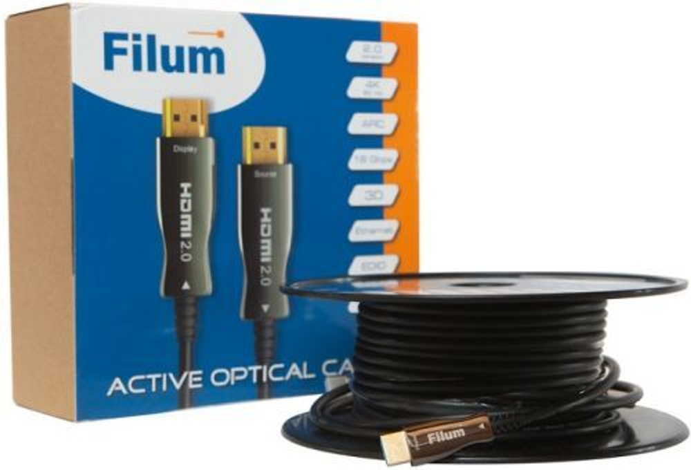 Активный оптический кабель HDMI Filum FL-AOC-HDMI2.0-80M