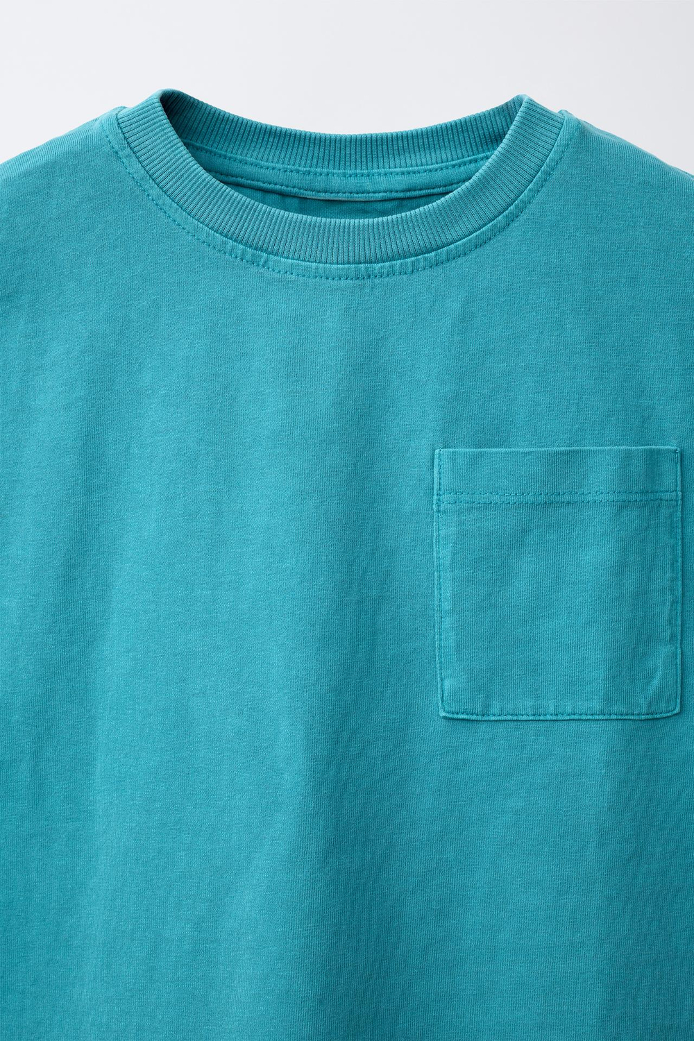 ZARA ФУТБОЛКА С КАРМАНОМ, СИНИЙ