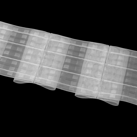 Шторная лента Oz-Is арт. 4468 МР SOFT много-карманная, бантовые складки, коэф сборки 1:2,5, цвет прозрачный (ширина 100 mm)