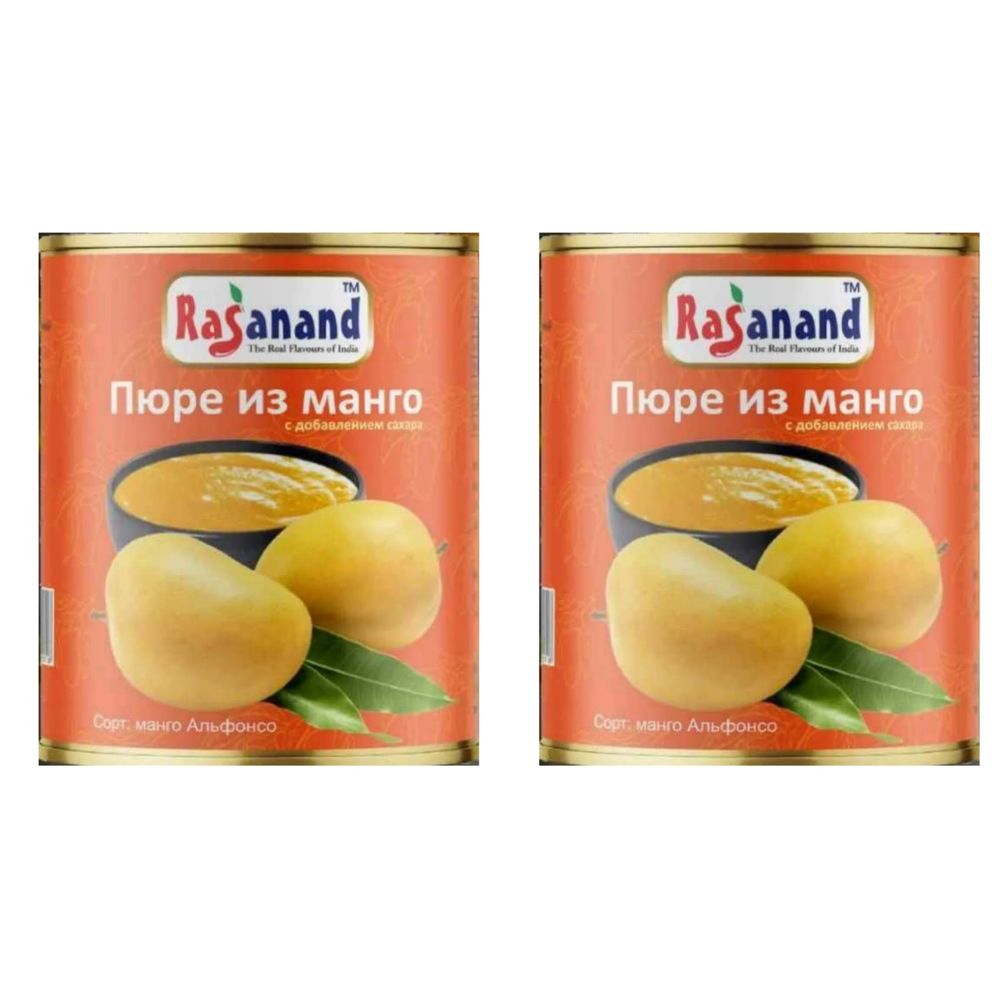 Пюре манго с добавлением сахара Rasanand Alphonso Mango Pulp 850 г