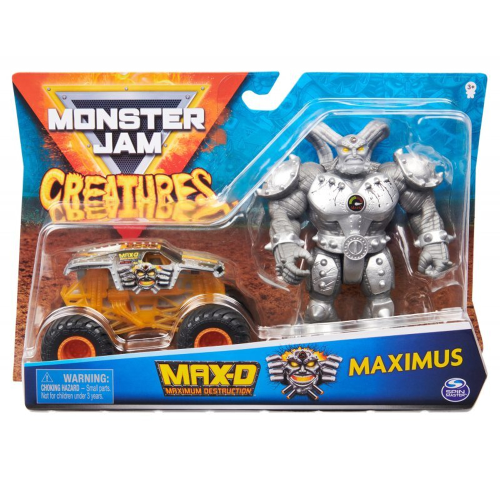 Master Monster Jam Creatures - Super Sneaker Max-D Maximum Destruction в масштабе 1:64 + фигурка Максимуса 20121073