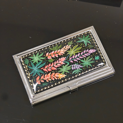 Коллекционная визитница "Люпины (роспись Палех) в футляре