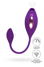 Фиолетовый вакуумный стимулятор клитора Ginny с виброяйцом