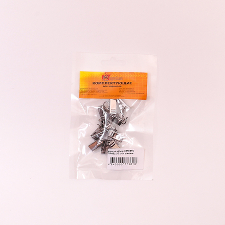 Зажим на кольцо, металл, серебро глянец (10 шт)