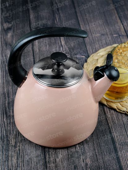 Чайник 2,5 л. эмалированный со свистком Kamille KM 1040B с черной бакелитовой ручкой