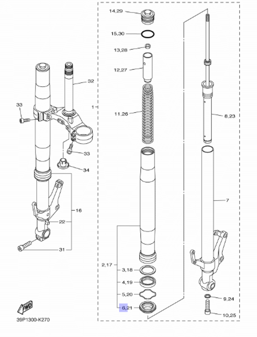 Пыльник пера вилки Yamaha 4PU231440000