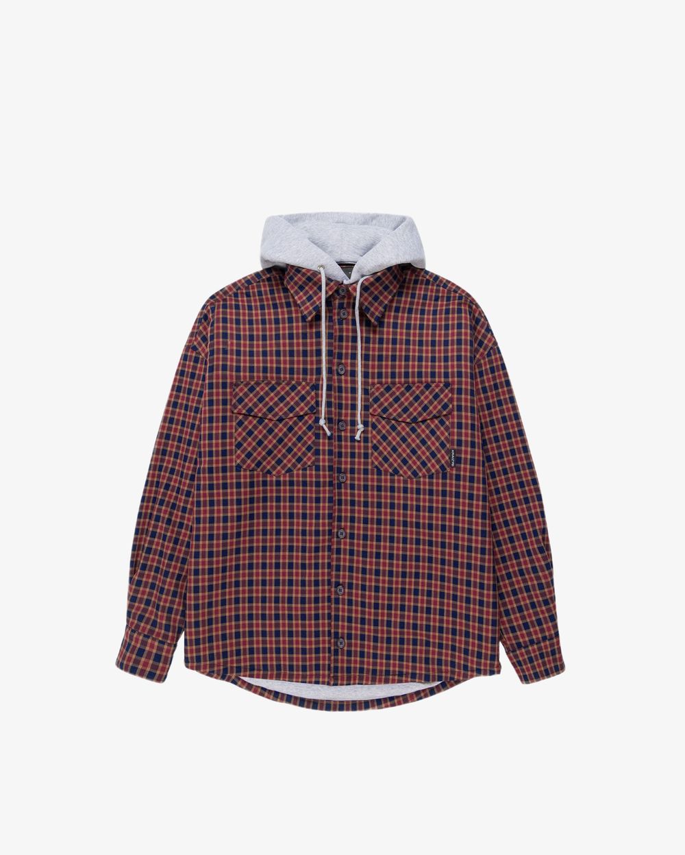 Рубашка Kraizy Stripes с капюшоном 2XOVER сине-бордовая