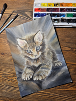 Картина авторская акварельная в паспарту 30х40 см на стену для интерьера "Малыш"