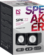 Колонки стерео Defender SPK-22 Черные USB