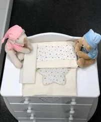 Комплект постельного белья Lollycottons Maks Star 3 предмета, Кремовый