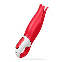 Красный вибратор 18,8см с лепестками Satisfyer Power Flower