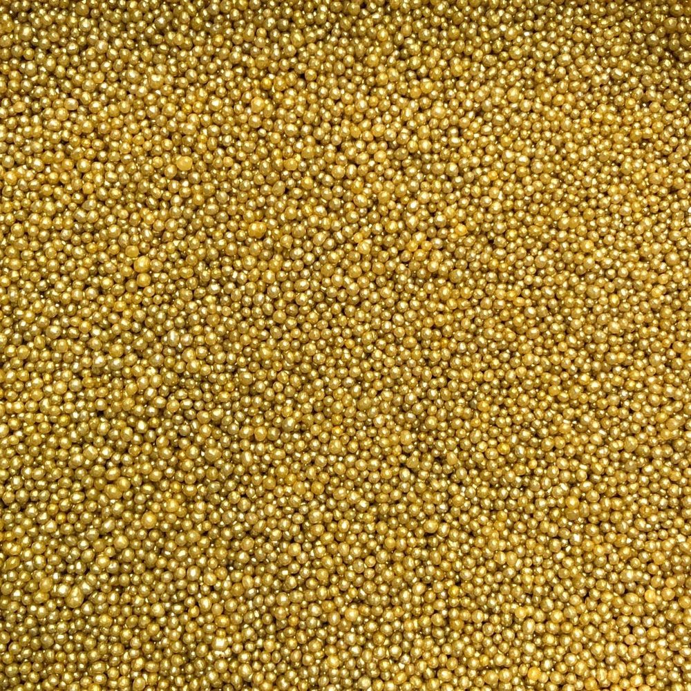 Посыпка кондитерская "Бусы золотые 2мм" 50г
