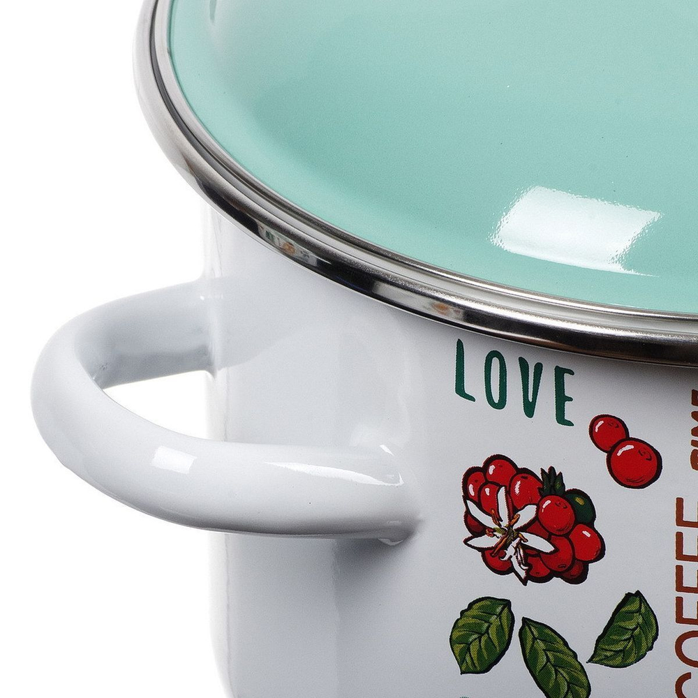 Набор эмалированной посуды 6 пр, кастрюли 2,3,4 л, СтальЭмаль, Утренний кофе, 6KB021M, бел