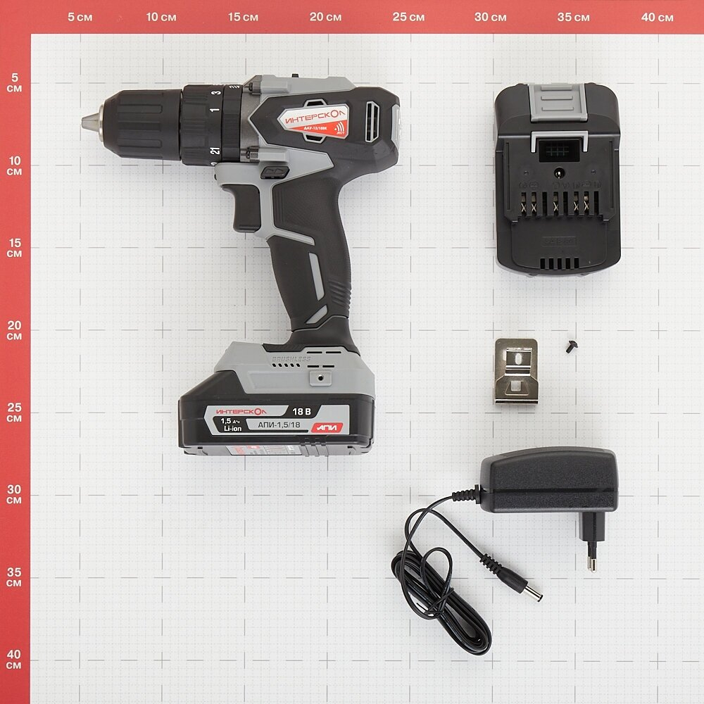 Акк. удар. дрель-шуруп. ДАУ-13/18ВК Li-ion АПИ (кейс, 2 аккум. 1,5Ач, ЗУ) "Интерскол" 573.1.2.70