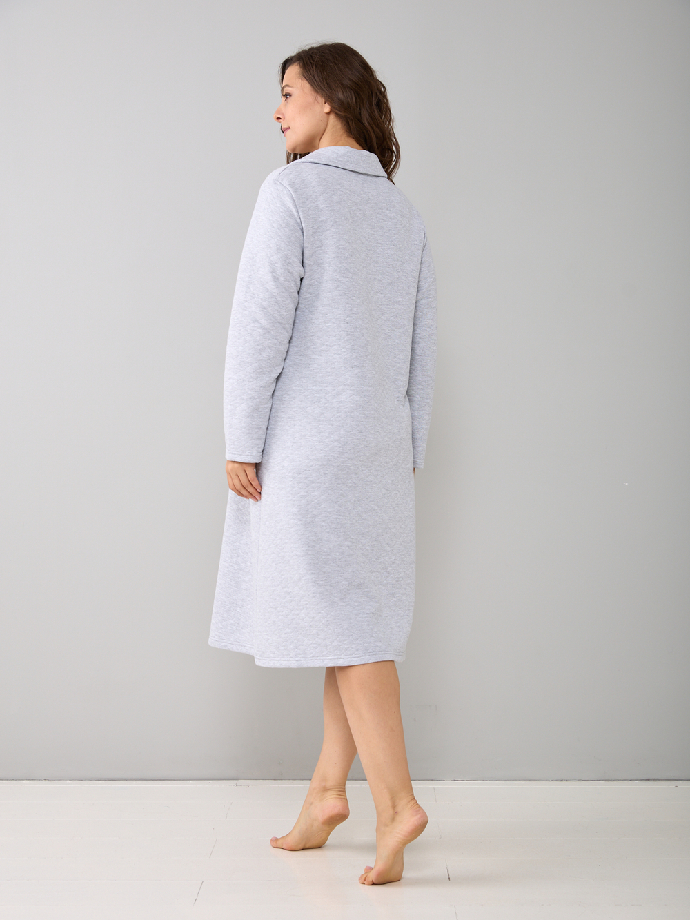 Халат Х-252/серый-гибискус