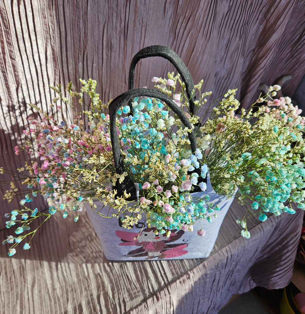 Композиция в фетровой сумочке "Романтичная"