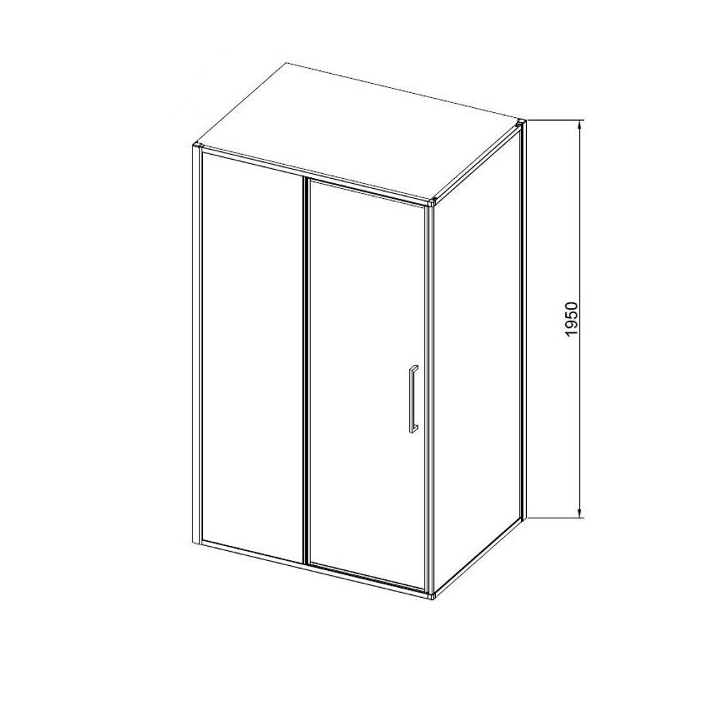 Душевой уголок Слим 8мм (Slim 8mm) Vincea VSR-4SLP9012CLGM, 1200*900, вороненая сталь, стекло прозрачное