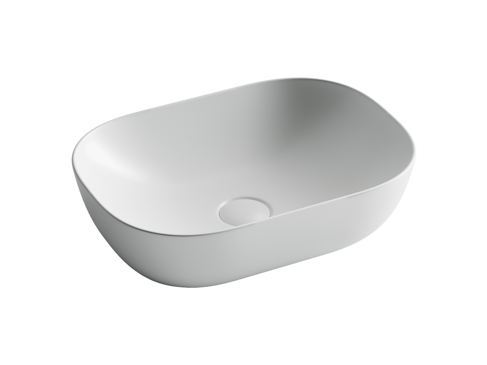 Умывальник чаша накладная прямоугольная (цвет Белый Матовый) Element 455x325x135мм