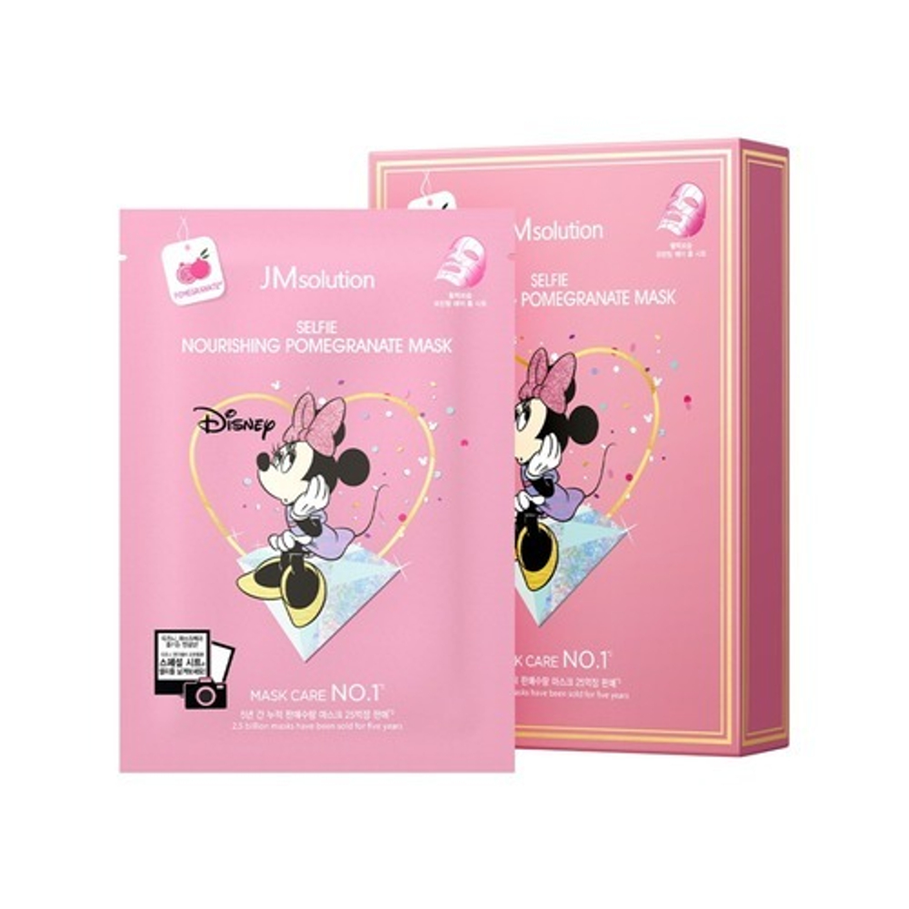 JMsolution Маска тканевая с гранатом – Disney collection selfie nourishing pomegranate mask, 30мл