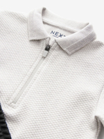 Поло с длинным рукавом и спортивные брюки в комплекте для мальчика Next 948-973, Светло-серый, Черный