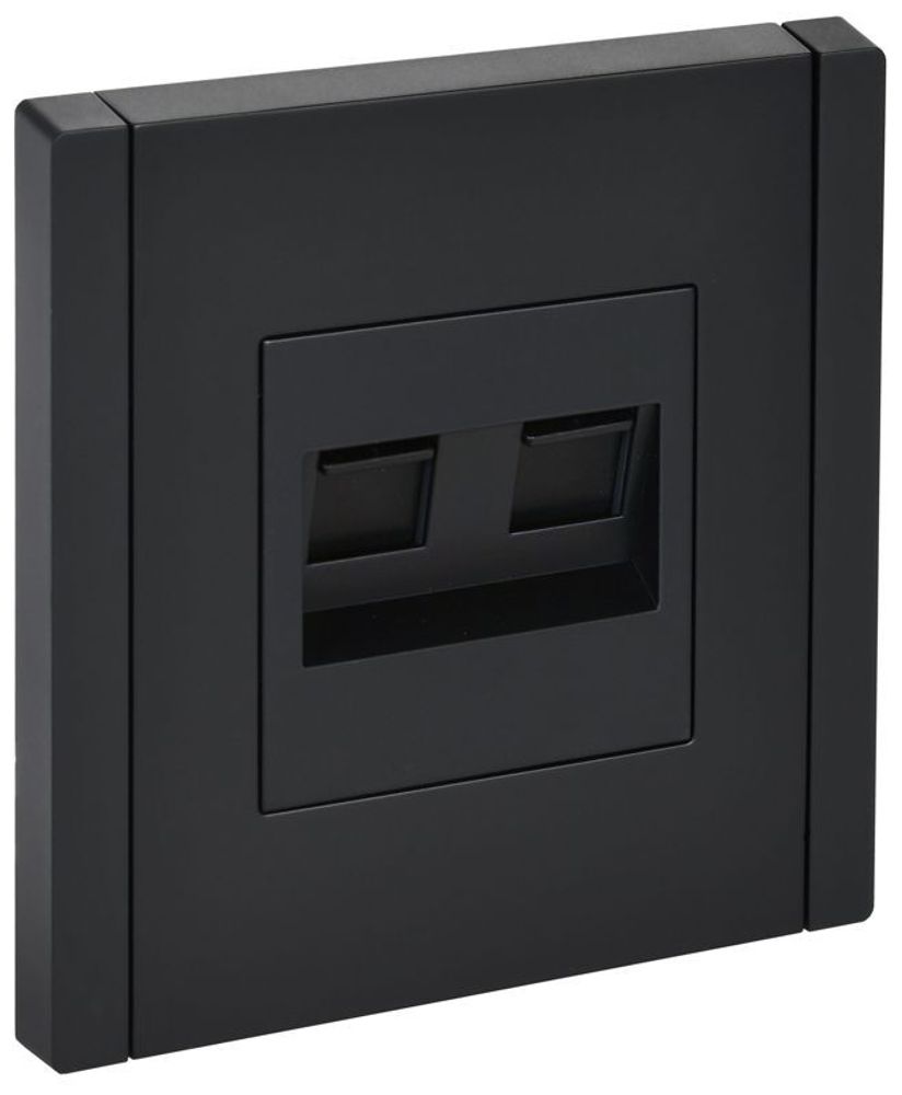Розетка компьютерная 2-м RJ45 кат.6 FORTE&amp;PIANO FP134 черн. IEK FP-K20-2-K02