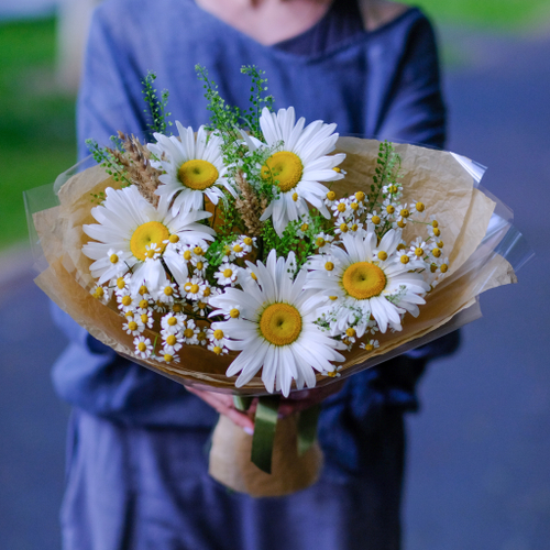 Купить Нежный букет с ромашками #524