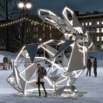 светодиодная фигура зайца полигонального 4,6 м высота