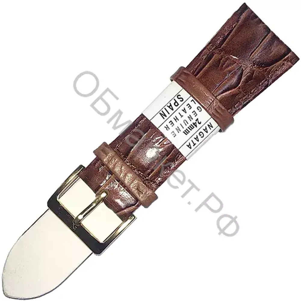 Ремешок для часов Nagata Leather 24мм, светло-коричневый с тиснением