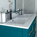 Тумба с раковиной Cezares TIFFANY 120 с двумя чашами Blu Petrolio