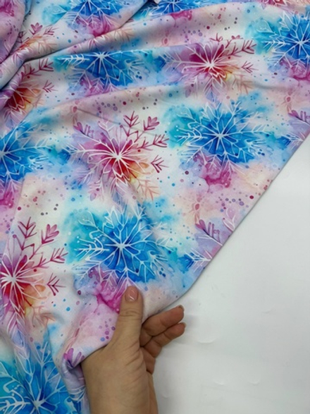 Футер 2 нитка калейдоскоп снежинок