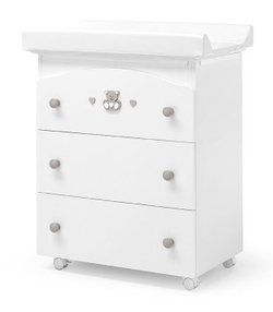 Пеленальный комод Erbesi Charly 3 ящика белый/песочный