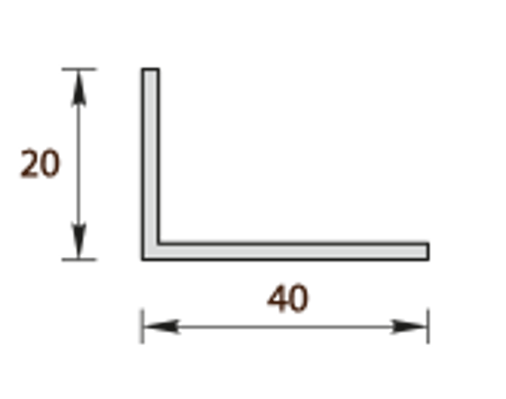 Угол ПВХ асимметричный белый 20х40х2700 мм