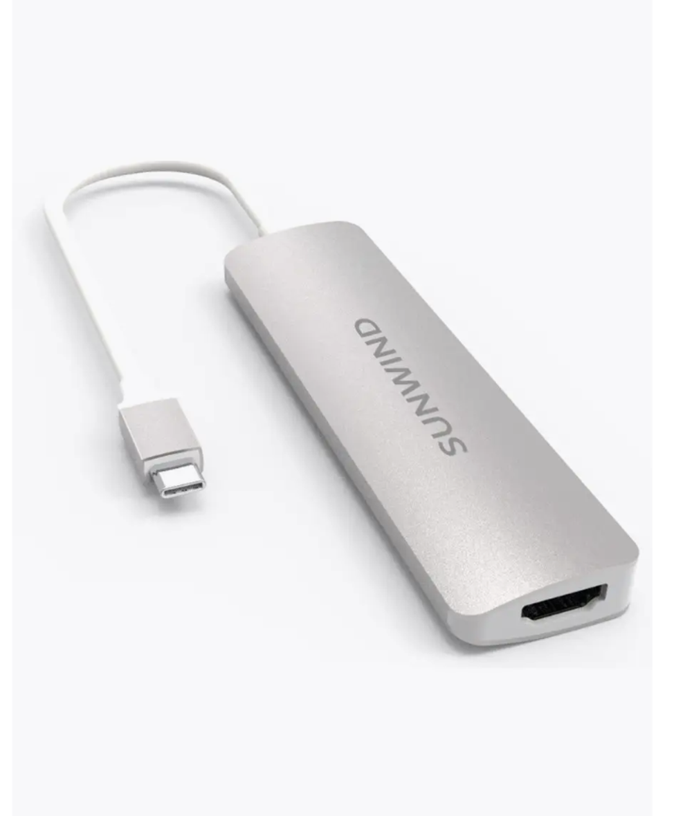 Док-станция для ноутбуков Sunwind SW-DS029-S, для ASUS, HDMI/USB/SD, серебристый/белый
